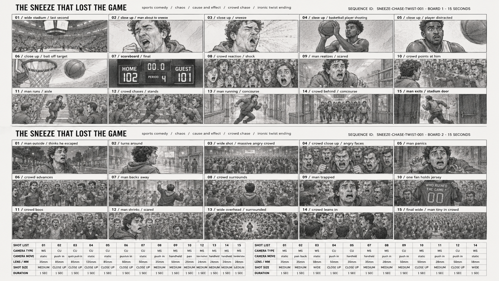 Storyboard frame 2 for Seedance 2.0 storyboard-to-video animated short with dialogue. This storyboard-to-video animation workflow uses visual reference frames as the main creative input. The storyboard defines the cartoon…